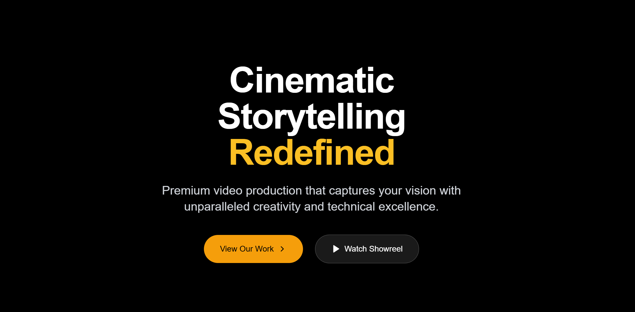 A Landing page for a Video Production company
